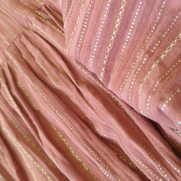 ANTHRO I NWOT Rust Terra Cotta Gauze Tiered Halter Maxi Dress by Frye, L - Picture 11 of 15